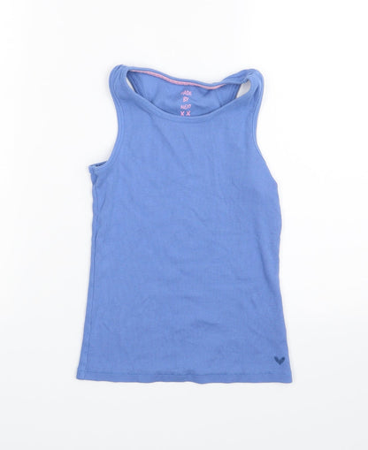 Front view of Next girls’ blue basic t-shirt, size 7, years