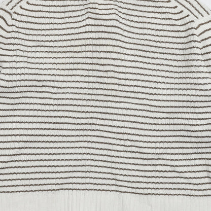 H&M Mens White Striped Knit Pullover Jumper Size L