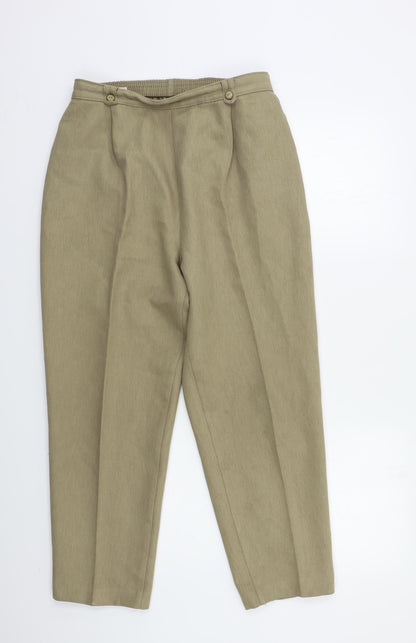 Womens UK Size 14 Preworn Regular Fit  Beige Trousers