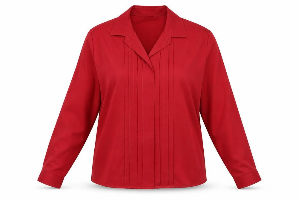 Womens UK Size 14 M&S Red Basic Button-Up