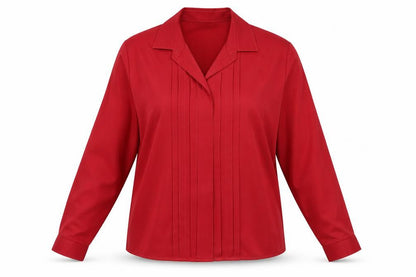 Womens UK Size 14 M&S Red Basic Button-Up