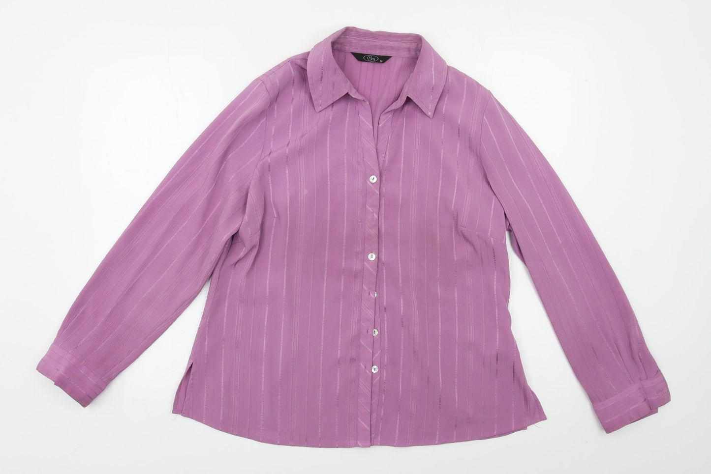Womens UK Size 14 BM Purple Basic Button-Up