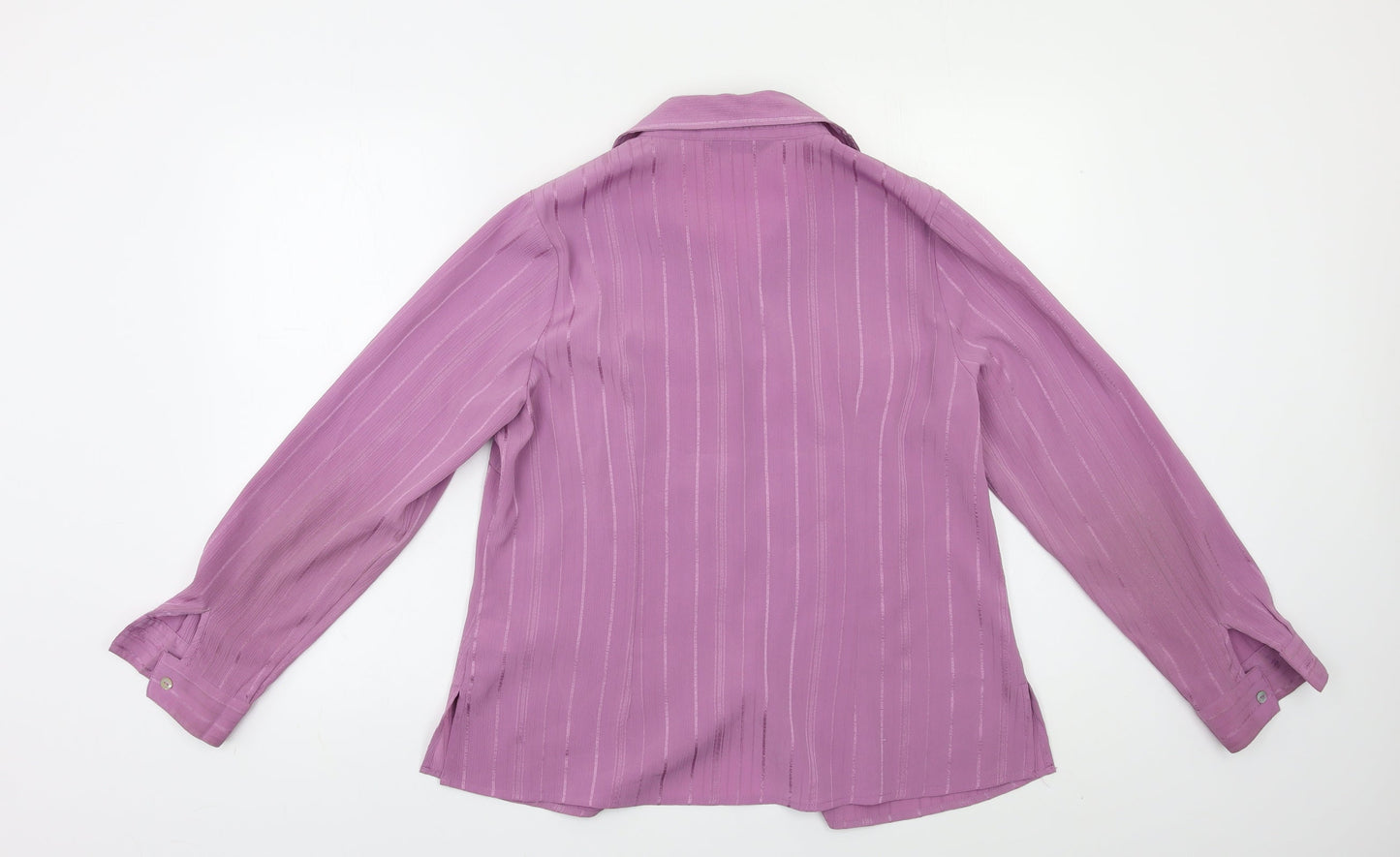 Womens UK Size 14 BM Purple Basic Button-Up