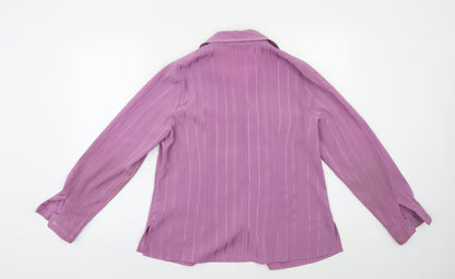 Womens UK Size 14 BM Purple Basic Button-Up