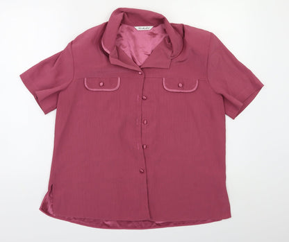 Womens UK Size 14 Berketex Purple Basic Button-Up