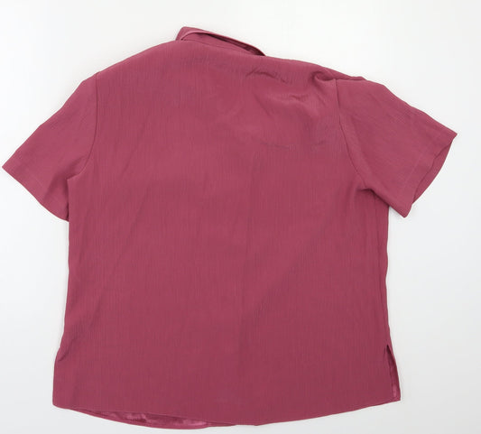 Womens UK Size 14 Berketex Purple Basic Button-Up