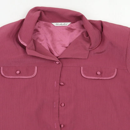 Womens UK Size 14 Berketex Purple Basic Button-Up