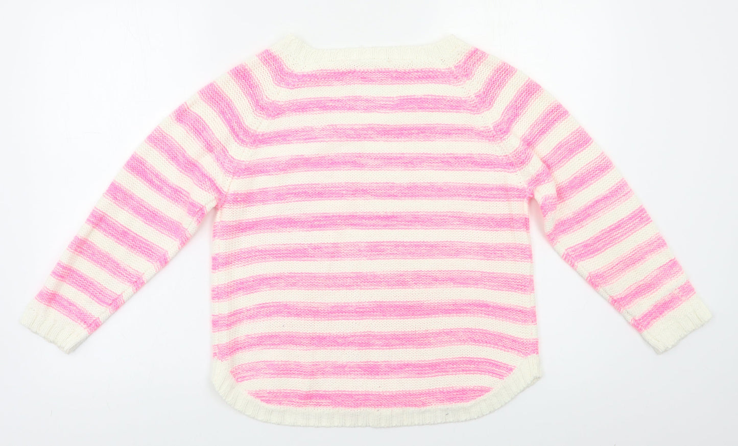 YD Girls Pink Striped  Pullover Jumper Size 12 Years