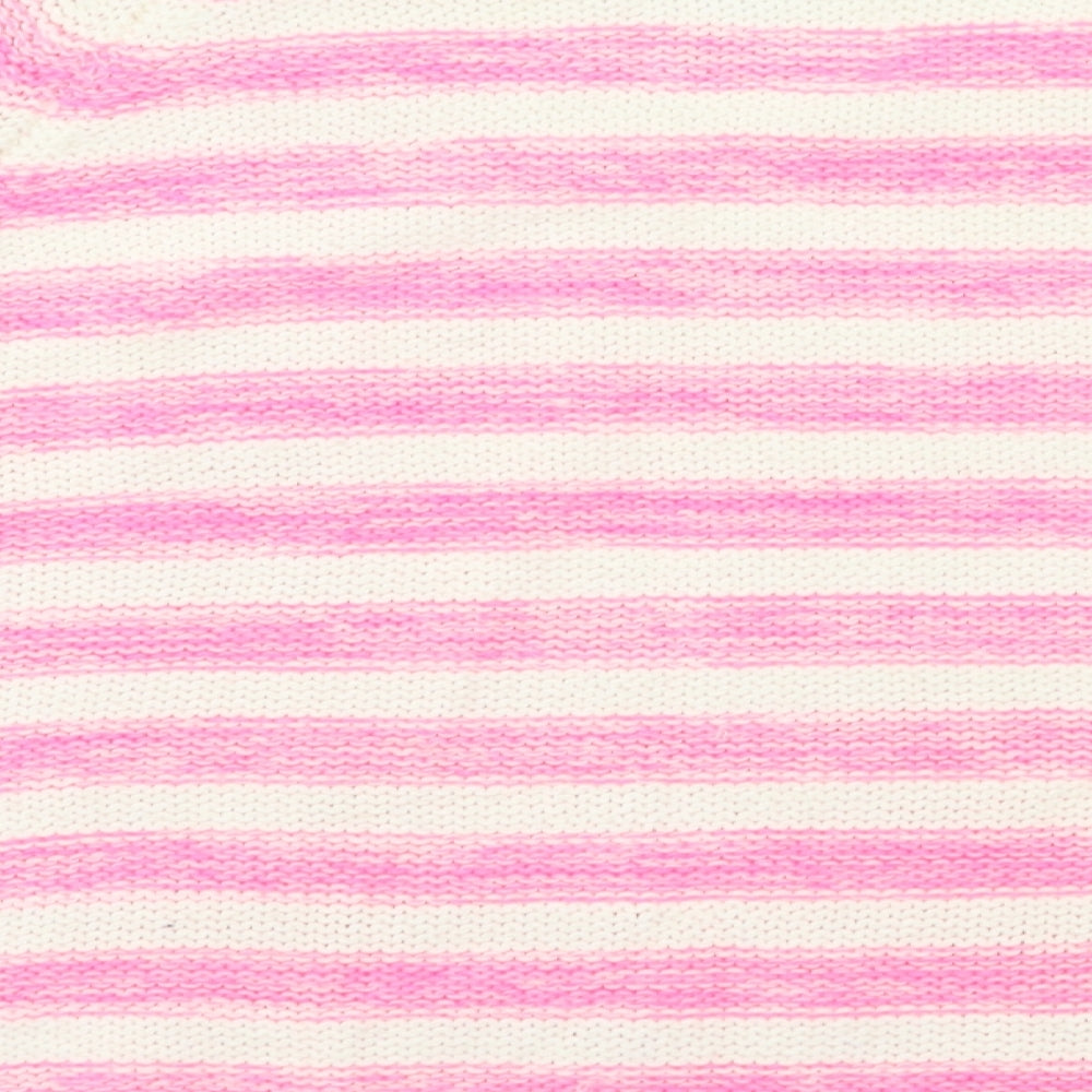 YD Girls Pink Striped  Pullover Jumper Size 12 Years