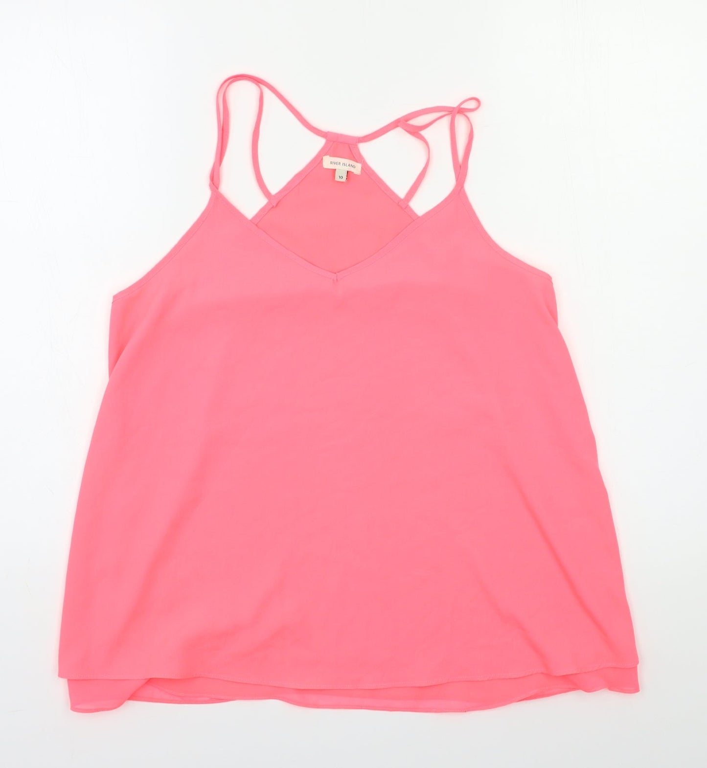 Womens UK Size 10 River Island Pink Basic Tank