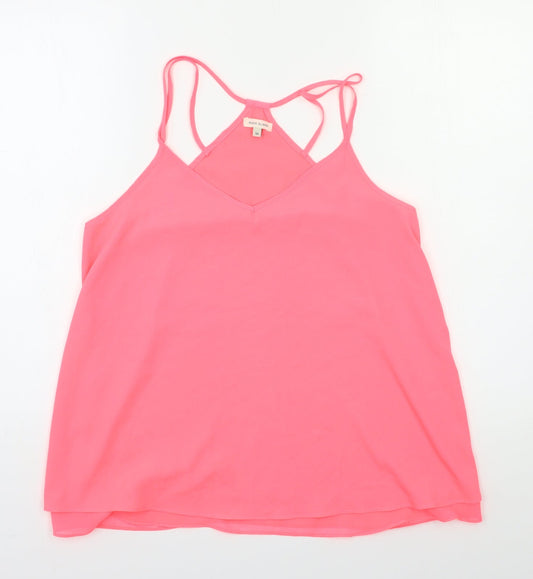 Womens UK Size 10 River Island Pink Basic Tank