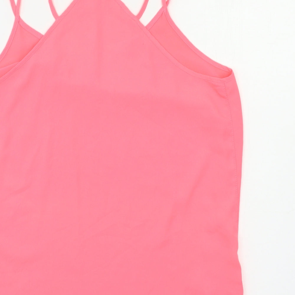 Womens UK Size 10 River Island Pink Basic Tank