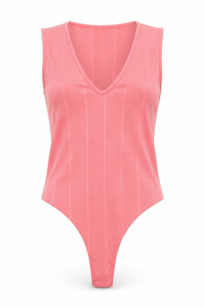 Womens UK Size 14 Boohoo One-Piece Pink Bodysuit