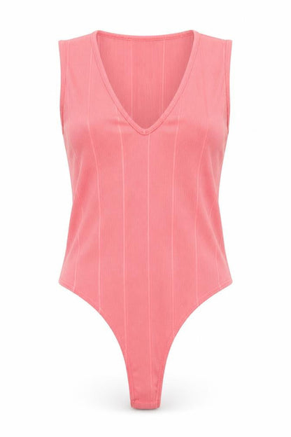 Womens UK Size 14 Boohoo One-Piece Pink Bodysuit