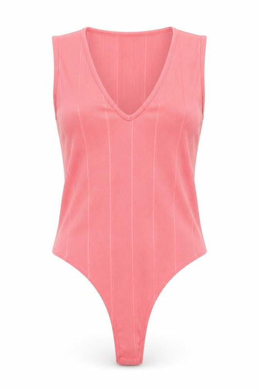 Womens UK Size 14 Boohoo One-Piece Pink Bodysuit