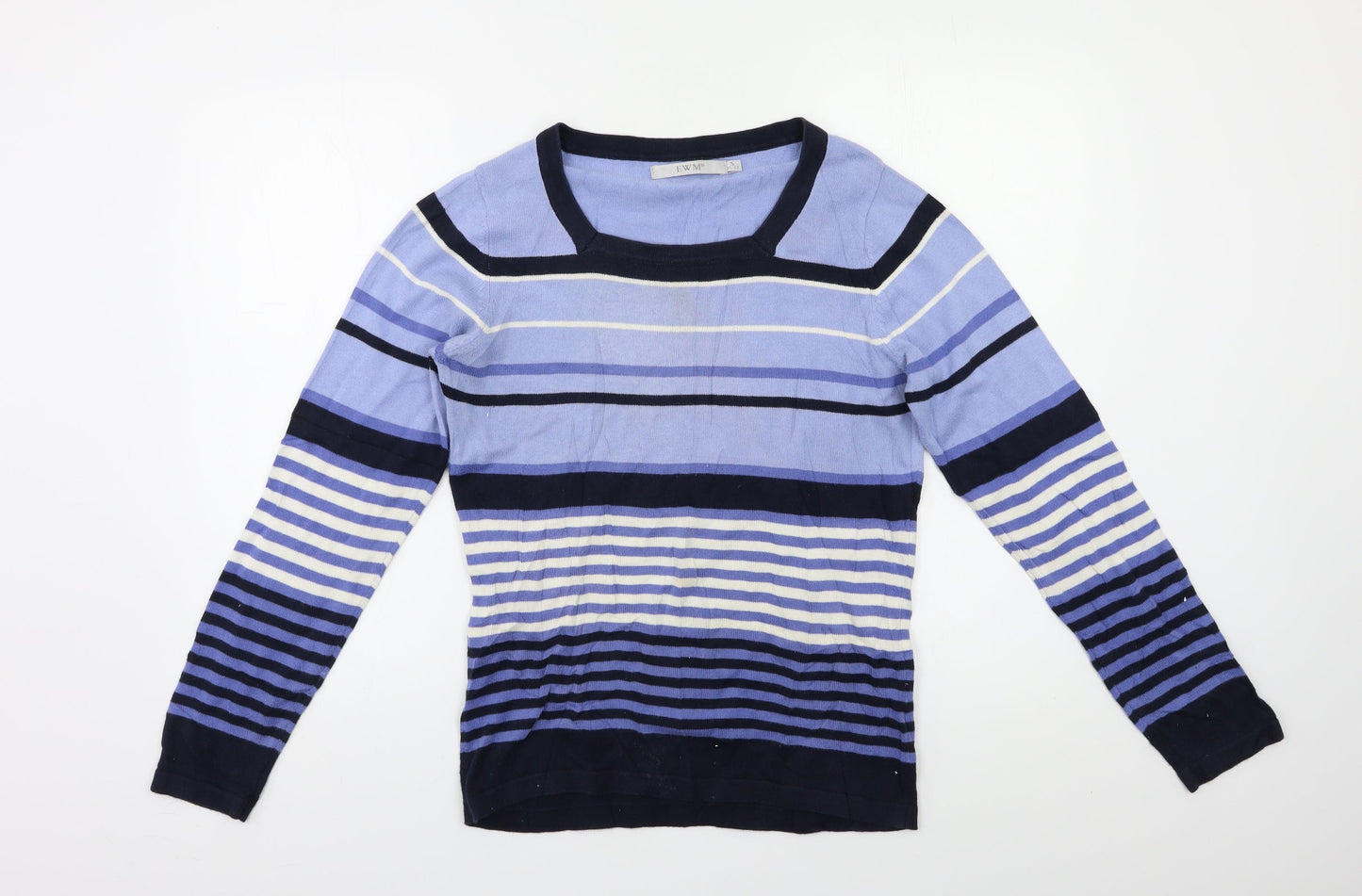 EWM Womens Blue Striped  Pullover Jumper Size S