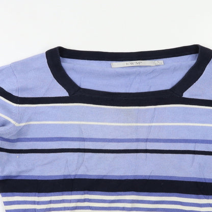 EWM Womens Blue Striped  Pullover Jumper Size S