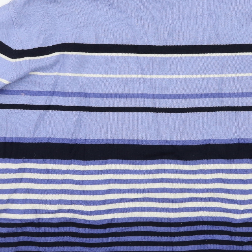 EWM Womens Blue Striped  Pullover Jumper Size S