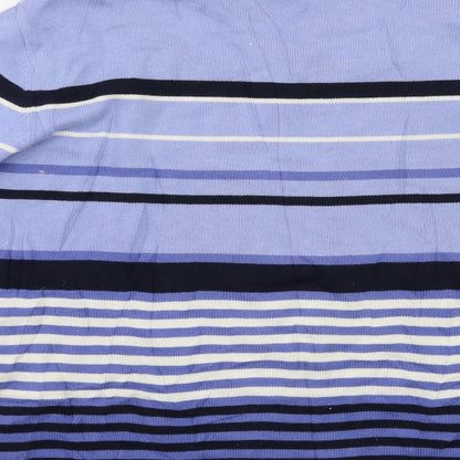 EWM Womens Blue Striped  Pullover Jumper Size S