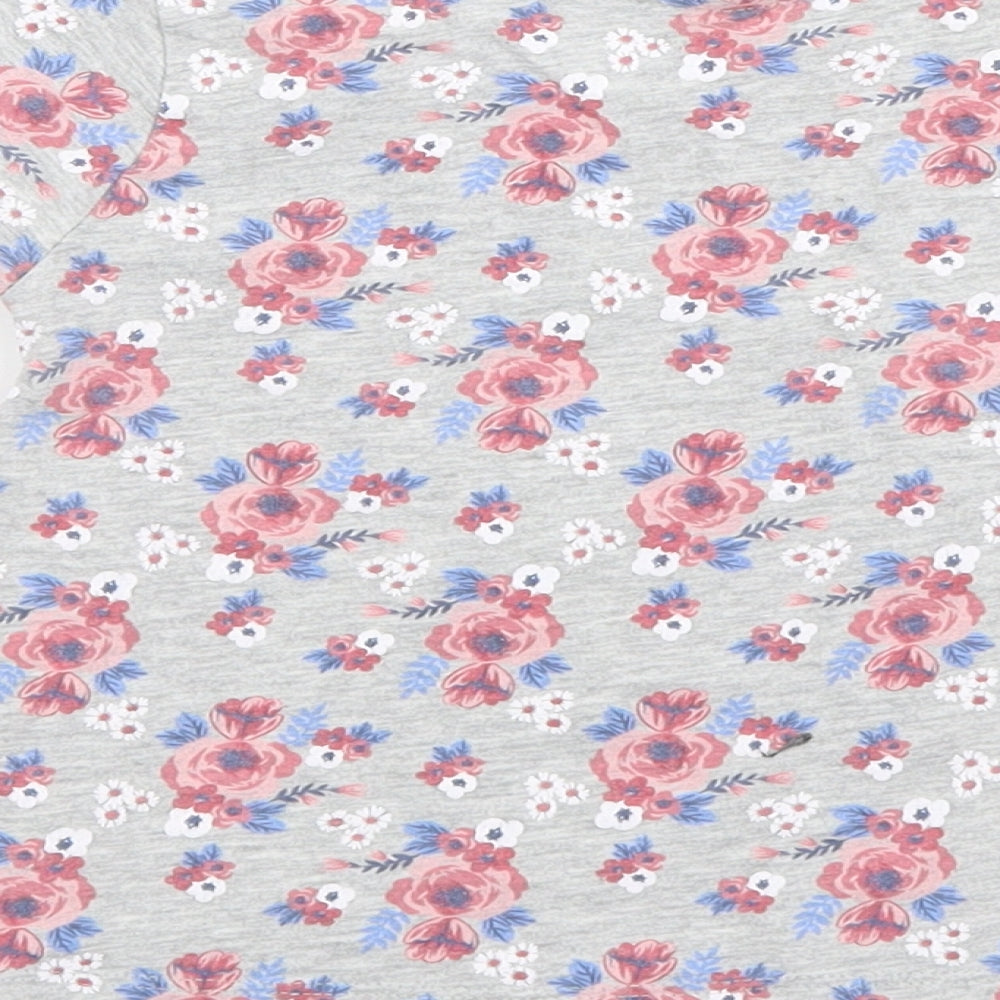 Priark Girls Grey Floral  Basic T-Shirt Size 2-3 Years