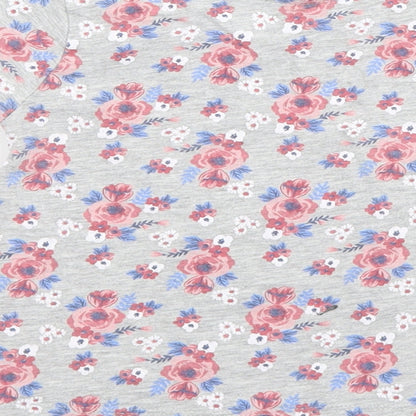 Priark Girls Grey Floral  Basic T-Shirt Size 2-3 Years