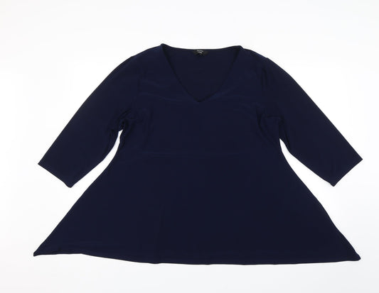 Womens UK Size 18 Joanna Hope Blue Basic Blouse