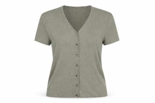 Womens UK Size 2XL OPUS Green Basic Button-Up