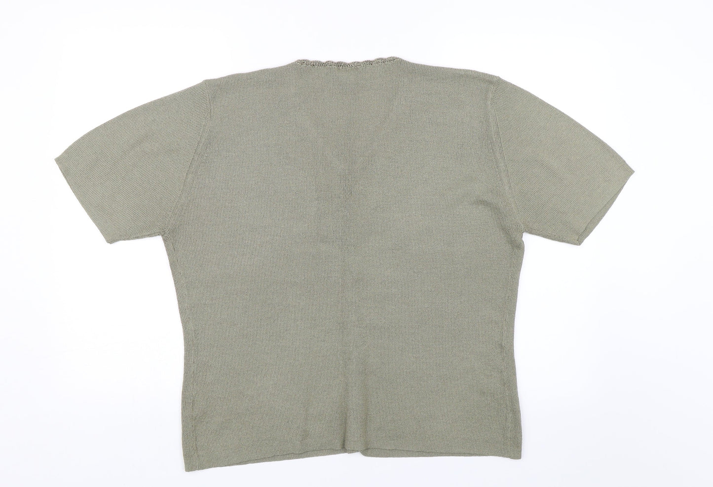 Womens UK Size 2XL OPUS Green Basic Button-Up