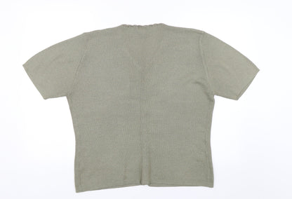 Womens UK Size 2XL OPUS Green Basic Button-Up