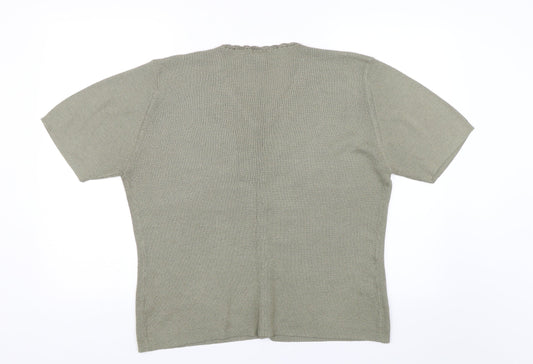 Womens UK Size 2XL OPUS Green Basic Button-Up