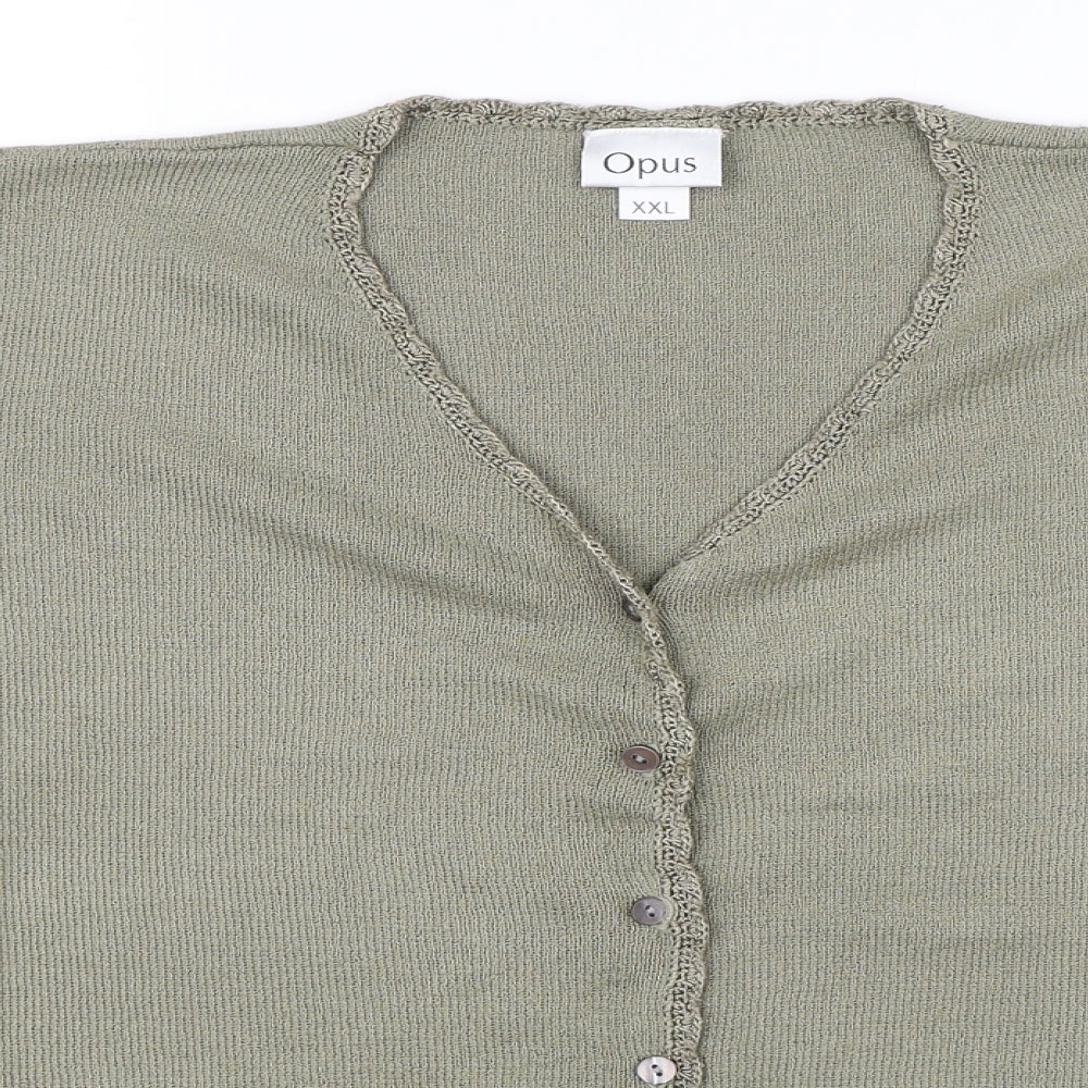 Womens UK Size 2XL OPUS Green Basic Button-Up