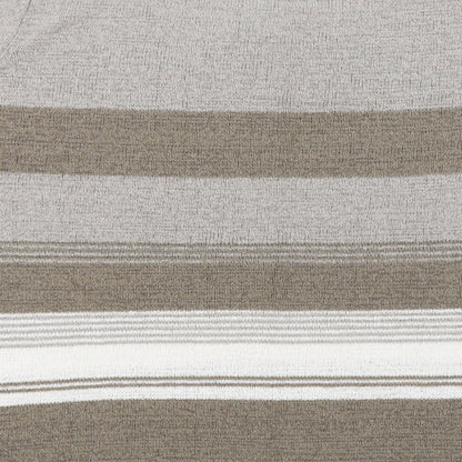 BM Collection Womens Brown Striped  Pullover Jumper Size XL