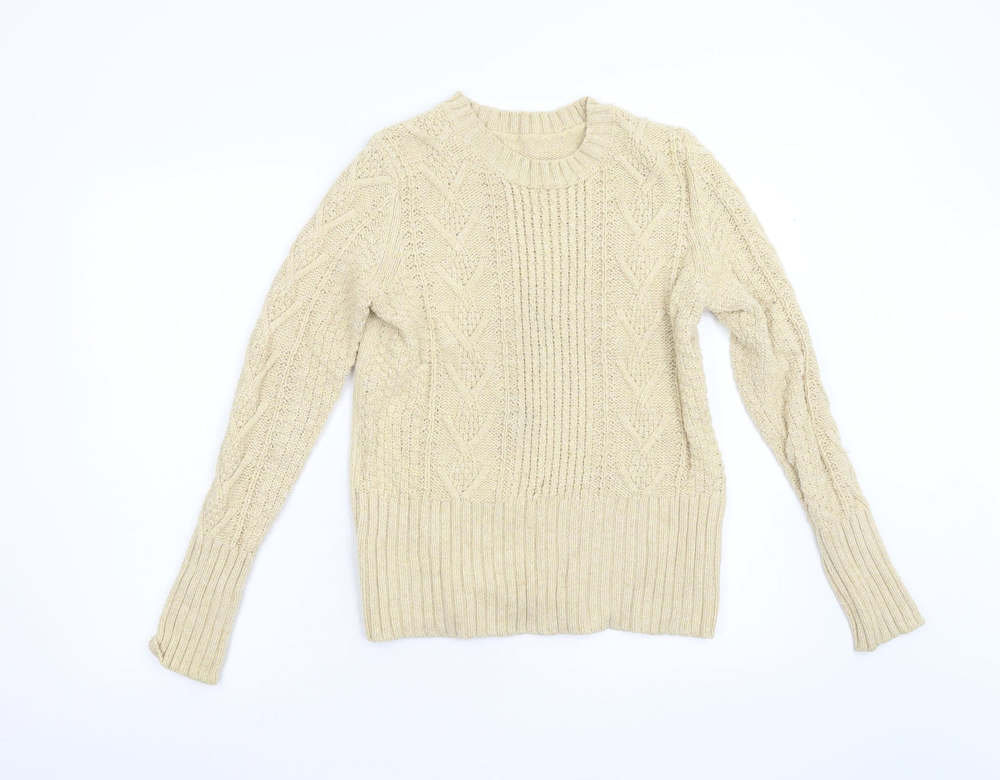 Womens UK Size M Preworn Beige Pullover Jumper