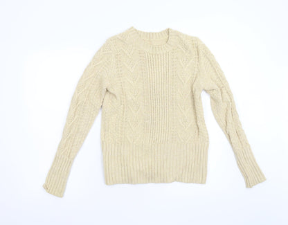 Womens UK Size M Preworn Beige Pullover Jumper