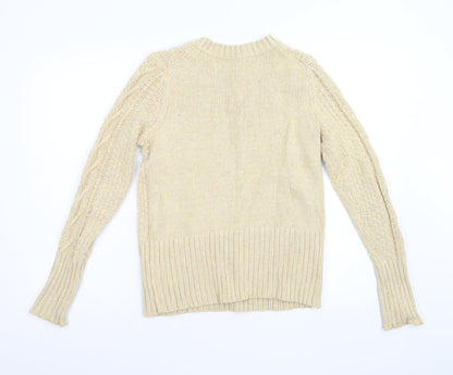 Womens UK Size M Preworn Beige Pullover Jumper