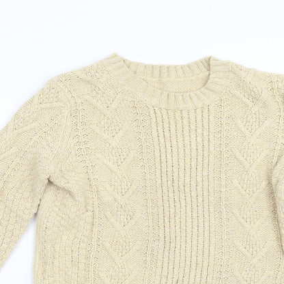 Womens UK Size M Preworn Beige Pullover Jumper