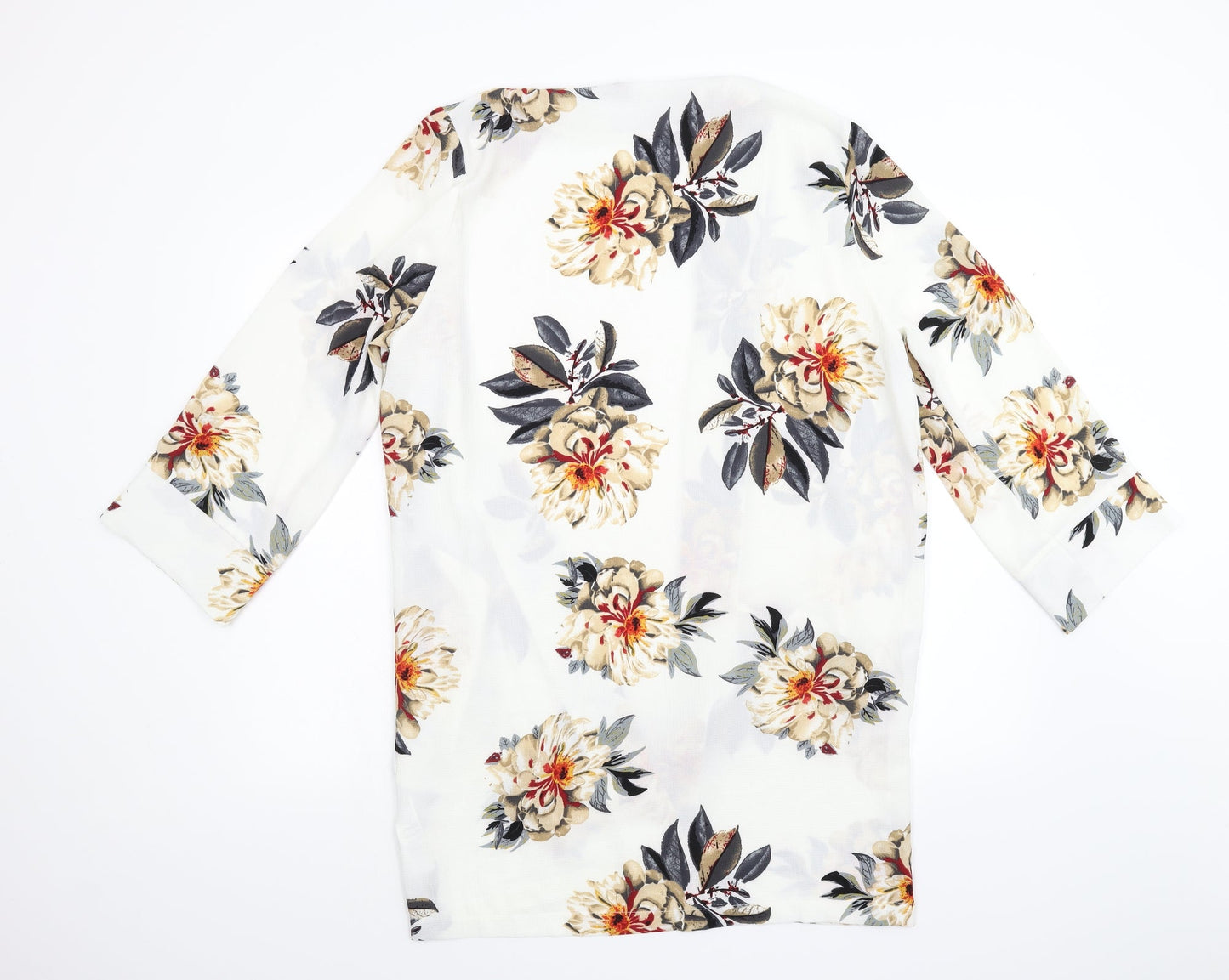 Cameo Rose Womens Ivory Floral  Basic Blouse Size 12