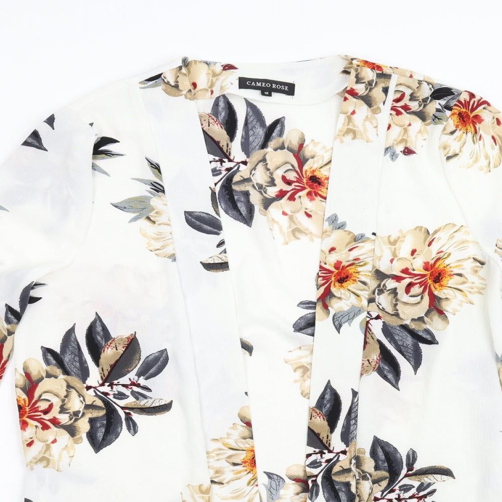 Cameo Rose Womens Ivory Floral  Basic Blouse Size 12
