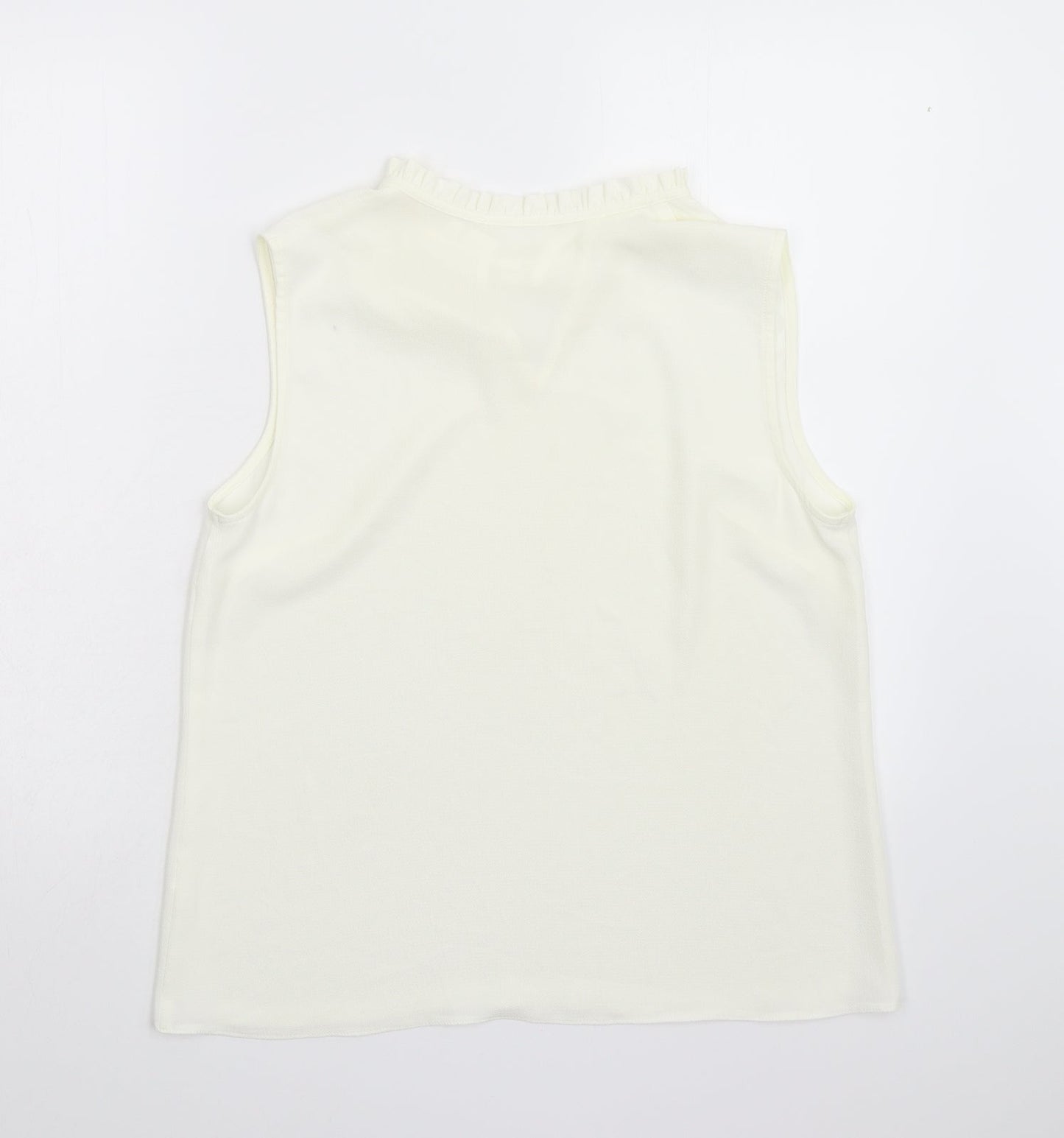 Womens UK Size M Preworn Ivory Basic Blouse