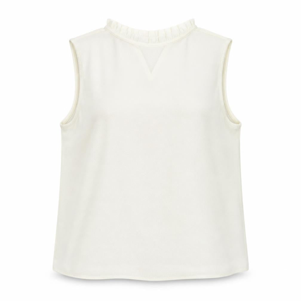 Womens UK Size M Preworn Ivory Basic Blouse