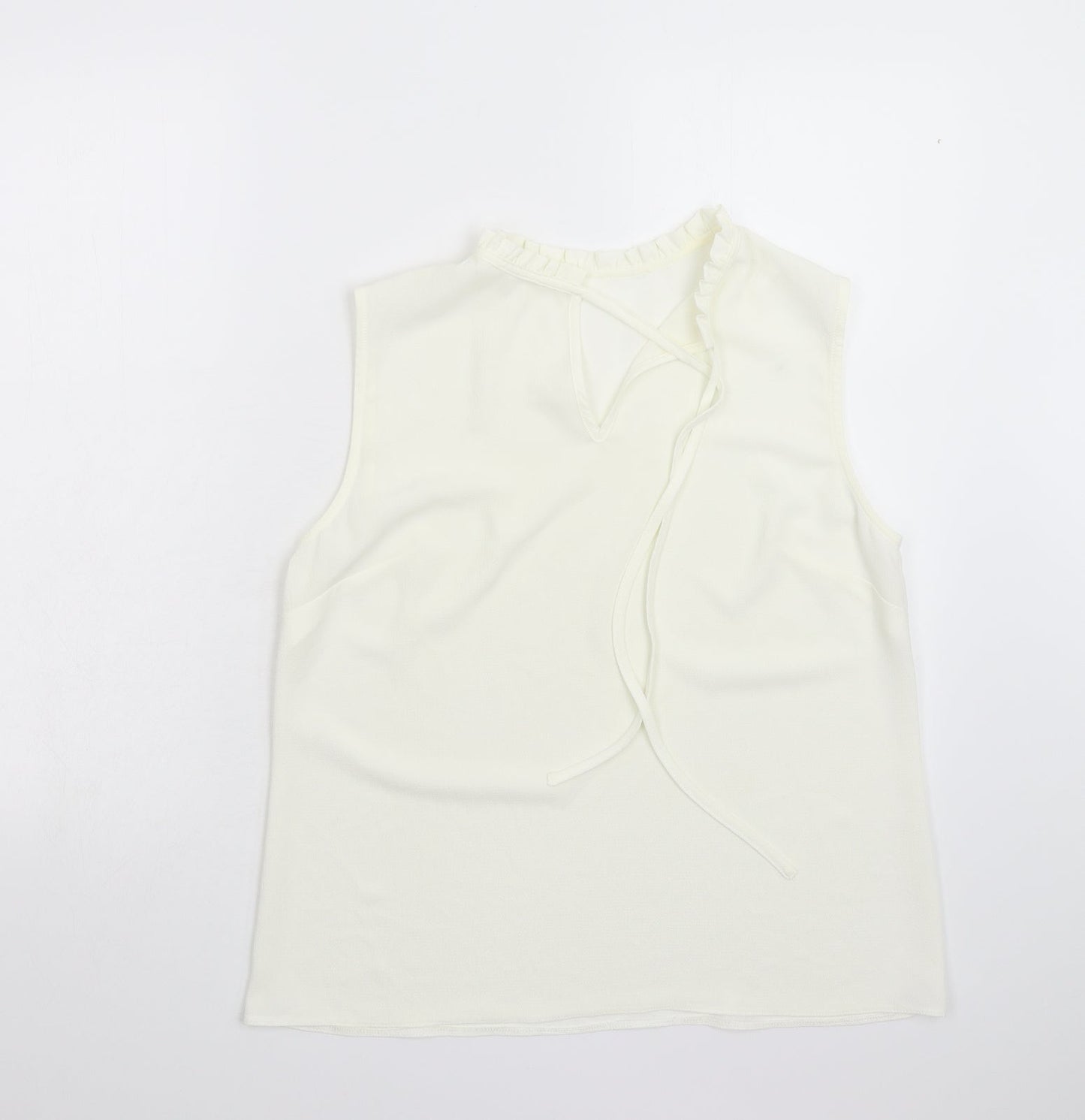Womens UK Size M Preworn Ivory Basic Blouse