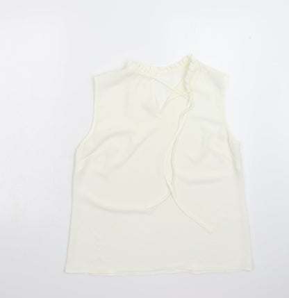 Womens UK Size M Preworn Ivory Basic Blouse