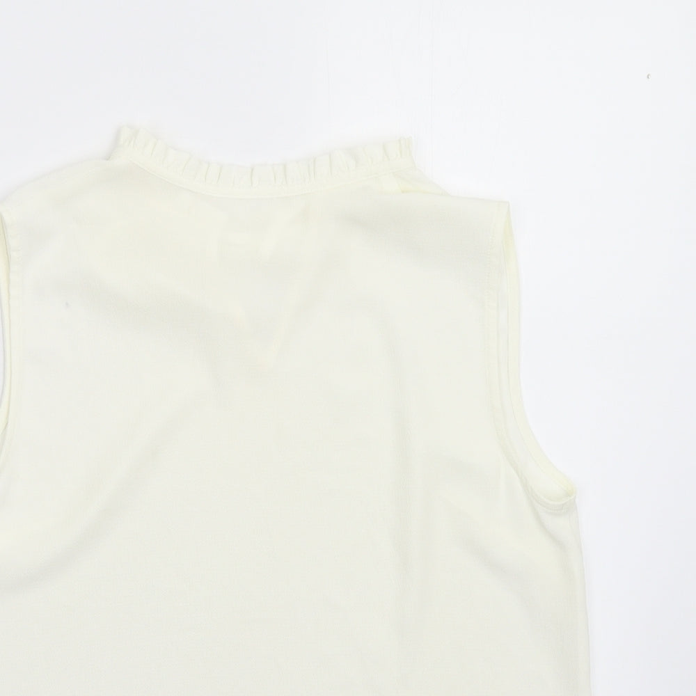 Womens UK Size M Preworn Ivory Basic Blouse