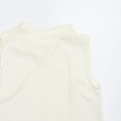 Womens UK Size M Preworn Ivory Basic Blouse