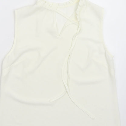 Womens UK Size M Preworn Ivory Basic Blouse