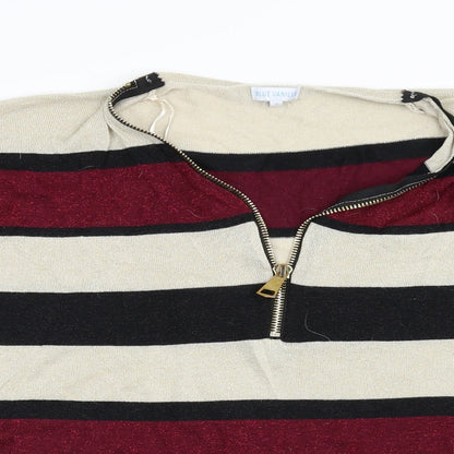 Womens UK Size S Blue Vanilla Multicoloured Henley Jumper