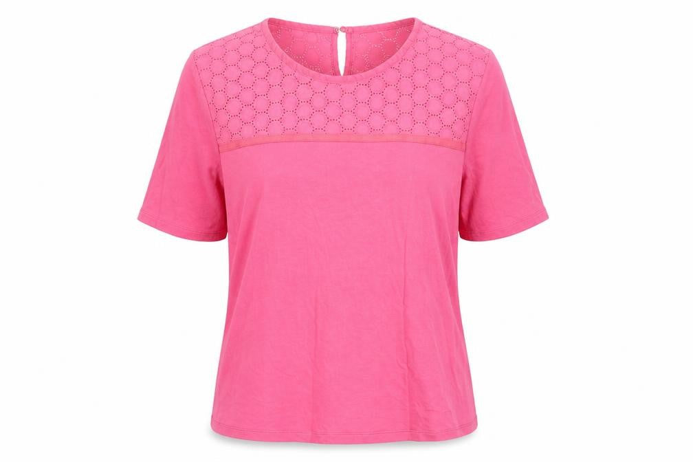 Womens UK Size M Classic Pink Basic T-Shirt