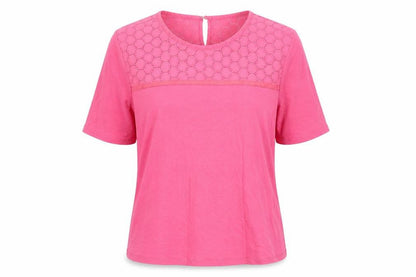 Womens UK Size M Classic Pink Basic T-Shirt