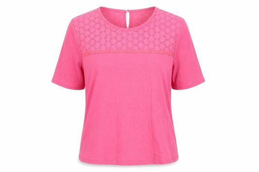 Womens UK Size M Classic Pink Basic T-Shirt