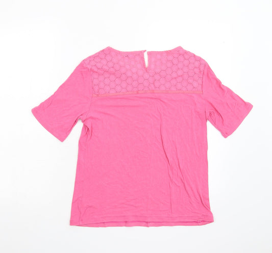 Womens UK Size M Classic Pink Basic T-Shirt